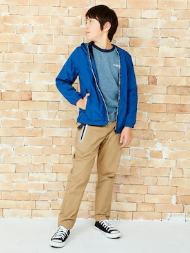 「KRIFF MAYER」｜「アイテム（ナイロンジャケット）」を使った、KRIFF MAYERさん（キッズ・142cm）の春コーディネート