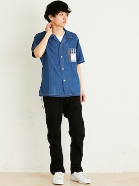 「スタンスミス」｜KRIFF MAYERさん（メンズ・177cm）の夏コーディネート