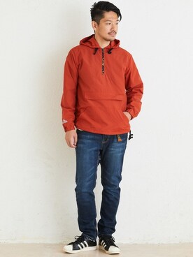 「プルオーバーパーカー」｜「アイテム（その他アウター）」を使った、KRIFF MAYERさん（メンズ・173cm）の秋コーディネート