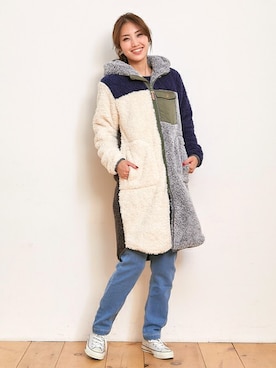 「KRIFF MAYER」｜「アイテム（スウェット）」を使った、KRIFF MAYERさん（レディース・164cm）の冬コーディネート
