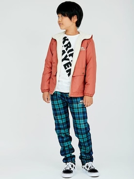 「裏ボア」｜「アイテム（その他アウター）」を使った、KRIFF MAYERさん（キッズ・143cm）の冬コーディネート