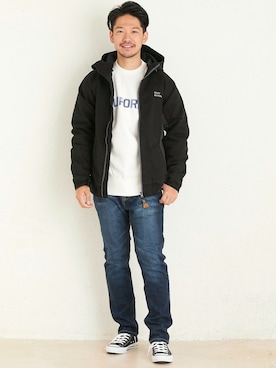 「オールスター」｜「アイテム（その他アウター）」を使った、KRIFF MAYERさん（メンズ・173cm）の冬コーディネート