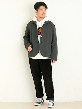 「オールスター」｜「アイテム（その他アウター）」を使った、KRIFF MAYERさん（メンズ・173cm）の冬コーディネート