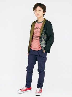 「クリフメイヤー」｜「アイテム（ナイロンジャケット）」を使った、KRIFF MAYERさん（キッズ・137cm）の春コーディネート