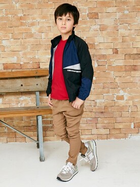 「KRIFF MAYER」｜「アイテム（ナイロンジャケット）」を使った、KRIFF MAYERさん（キッズ・137cm）の春コーディネート