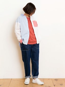 「KRIFF MAYER Lady's Collection（クリフメイヤーレディースコレクション）のアイテム（Tシャツ/カットソー）」を使った、KRIFF MAYERさん（レディース・159cm）の春コーディネート