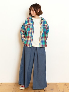 「KRIFF MAYER Lady's Collection（クリフメイヤーレディースコレクション）のアイテム（デニムパンツ）」を使った、KRIFF MAYERさん（レディース・159cm）の夏コーディネート