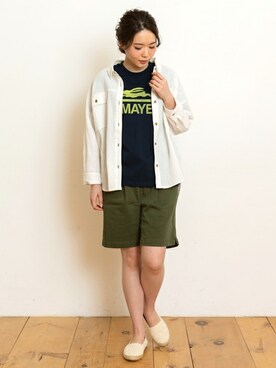 「KRIFF MAYER Lady's Collection（クリフメイヤーレディースコレクション）のアイテム（Tシャツ/カットソー）」を使った、KRIFF MAYERさん（レディース・163cm）の夏コーディネート