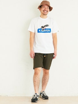 「Basiquenti（ベーシックエンティ）のアイテム」を使った、KRIFF MAYERさん（メンズ・173cm）の夏コーディネート