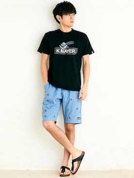 「KRIFF MAYER（クリフメイヤー）のアイテム」を使った、KRIFF MAYERさん（メンズ・180cm）の夏コーディネート