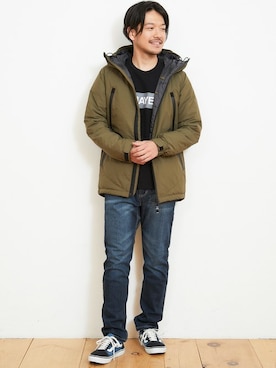 「KRIFF MAYER（クリフメイヤー）のアイテム（ダウンジャケット/コート）」を使った、KRIFF MAYERさん（メンズ・173cm）の冬コーディネート