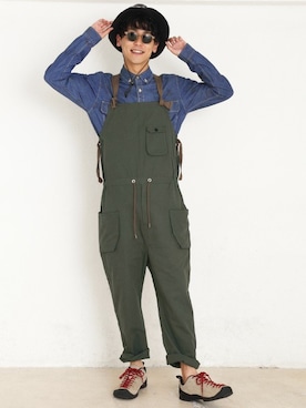 「KRIFF MAYER」｜「アイテム（オールインワン・サロペット）」を使った、KRIFF MAYERさん（メンズ・178cm）の春コーディネート