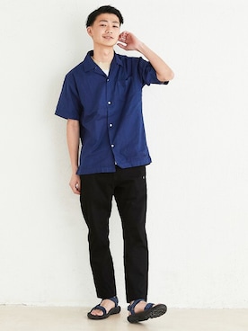 「SAS（エスエーエス）のアイテム」を使った、KRIFF MAYERさん（メンズ・180cm）の夏コーディネート