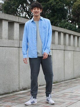 リネンコットンシャツを使ったメンズ人気ファッションコーディネート Wear