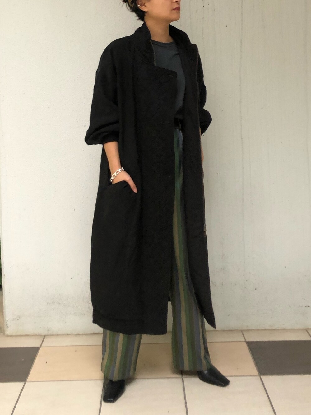 TODAYFUL サテンキルティングコート ロングコート