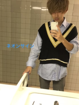 「ALLEGE（アレッジ）のアイテム（スラックス）」を使った、こやまさん（メンズ・173cm）の秋コーディネート