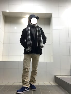 「アイテム（ピーコート）」を使った、ASAKIさん（メンズ・163cm）の秋コーディネート