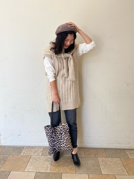 「prose verse（プロズヴェール）のアイテム（ハンチング/ベレー帽）」を使った、Tsudaさん（レディース・167cm）の秋コーディネート