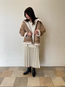 「prose verse（プロズヴェール）のアイテム（ブルゾン）」を使った、Tsudaさん（レディース・167cm）の冬コーディネート
