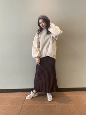 「prose verse（プロズヴェール）のアイテム（ハンチング/ベレー帽）」を使った、Tsudaさん（レディース・167cm）の冬コーディネート