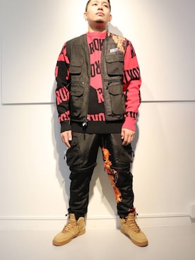 「ROKIT（ロキット）のアイテム（トップス）」を使った、ダイドウグチ☑️さん（メンズ・178cm）の冬コーディネート