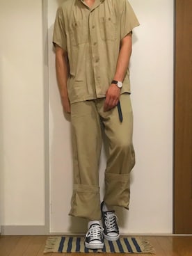 「Lui's（ルイス）のナローベルト（ベルト）」を使った、ゆうとさん（メンズ・165cm）の夏コーディネート