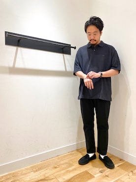 「MANEBU（マネブ）のアイテム（ローファー）」を使った、ながたさん（メンズ・178cm）の春コーディネート