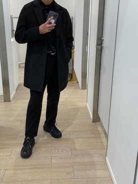 「BEAMS（ビームス）のアイテム（チェスターコート）」を使った、keironさん（メンズ・174cm）の冬コーディネート