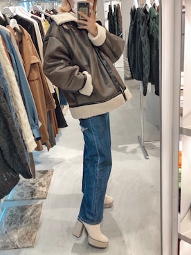 「162cm」｜「アイテム（ブルゾン）」を使った、YUUKA さん（レディース・162cm）の秋コーディネート