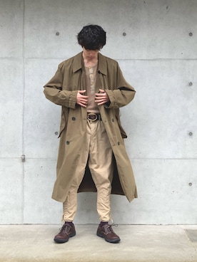 「Calvin Klein（カルバン・クライン）のアイテム（トレンチコート）」を使った、rook1031さん（メンズ・176cm）の冬コーディネート