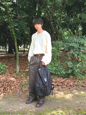 「アイテム（ドレスシューズ、ブラウン系）」を使った、rook1031さん（メンズ・176cm）の夏コーディネート