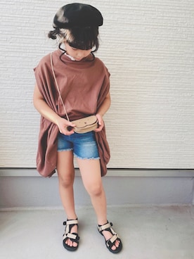 「CIAOPANIC TYPY（チャオパニックティピー）のアイテム（サンダル）」を使った、Yunn * さん（キッズ・126cm）の夏コーディネート