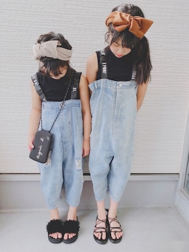 「CIAOPANIC TYPY（チャオパニックティピー）のアイテム（サンダル）」を使った、Yunn * さん（キッズ・126cm）の夏コーディネート