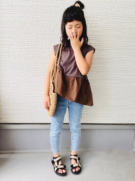 「CIAOPANIC TYPY（チャオパニックティピー）のアイテム（サンダル）」を使った、Yunn * さん（キッズ・126cm）の夏コーディネート