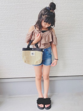 「CIAOPANIC TYPY（チャオパニックティピー）のアイテム（サンダル）」を使った、Yunn * さん（キッズ・126cm）の夏コーディネート