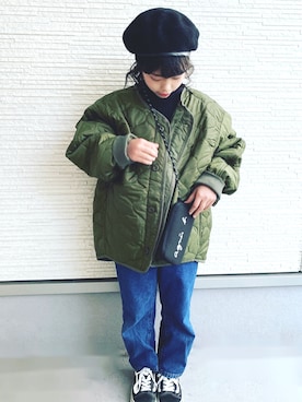 「CIAOPANIC TYPY（チャオパニックティピー）のアイテム（ハンチング/ベレー帽）」を使った、Yunn * さん（キッズ・126cm）の冬コーディネート