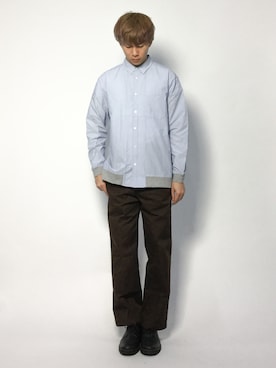 「ZIP FIVE（ジップファイブ）のアイテム（チノパンツ）」を使った、Ryoさん（メンズ・173cm）の冬コーディネート
