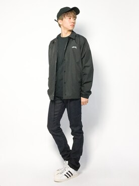 「STUSSY（ステューシー）のアイテム（ブルゾン）」を使った、Ryoさん（メンズ・173cm）の冬コーディネート