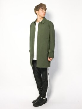 「united arrows」｜「アイテム（ステンカラーコート）」を使った、Ryoさん（メンズ・173cm）の冬コーディネート