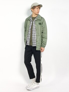 「Champion（チャンピオン）のアイテム（その他アウター）」を使った、Ryoさん（メンズ・173cm）の冬コーディネート