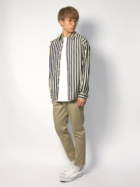 「BEAUTY&YOUTH UNITED ARROWS（ビューティーアンドユースユナイテッドアローズ）の【WEB限定】 by ジョッパーズ アンクルパンツ（チノパンツ）」を使った、Ryoさん（メンズ・173cm）の冬コーディネート