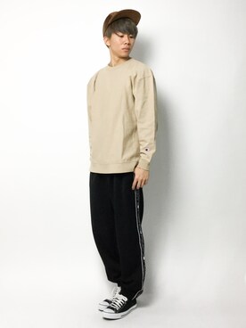 「FILA（フィラ）のアイテム（パンツ）」を使った、Ryoさん（メンズ・173cm）の冬コーディネート