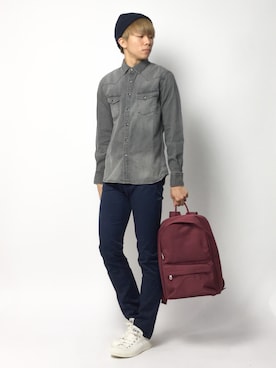 「A.P.C.（アーペーセー）のアイテム（バッグ）」を使った、Ryoさん（メンズ・173cm）の春コーディネート