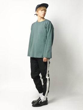 「MONKEY TIME（モンキータイム）のアイテム（その他パンツ）」を使った、Ryoさん（メンズ・173cm）の春コーディネート