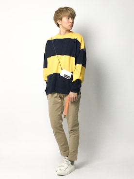 「Gramicci（グラミチ）のアイテム（バッグ）」を使った、Ryoさん（メンズ・173cm）の春コーディネート