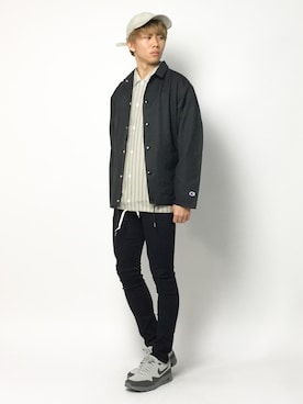 「Champion（チャンピオン）のアイテム（その他アウター）」を使った、Ryoさん（メンズ・173cm）の春コーディネート