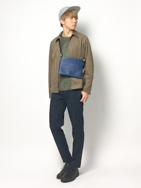 「ナチュラル」｜「アイテム（その他アウター）」を使った、Ryoさん（メンズ・173cm）の春コーディネート