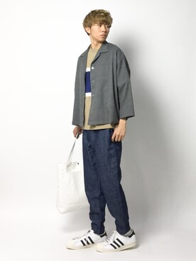 「STUDIOUS（ステュディオス）のアイテム（ブルゾン）」を使った、Ryoさん（メンズ・173cm）の春コーディネート