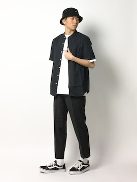 「NUMERALS（ヌメラルズ）のアイテム（Tシャツ/カットソー）」を使った、Ryoさん（メンズ・173cm）の春コーディネート
