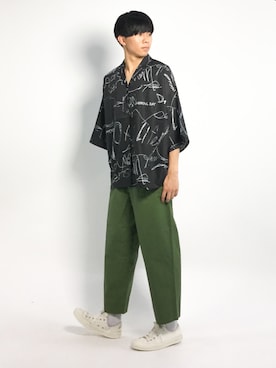 「unrelaxing（アンリラクシング）のアイテム」を使った、Ryoさん（メンズ・173cm）の春コーディネート
